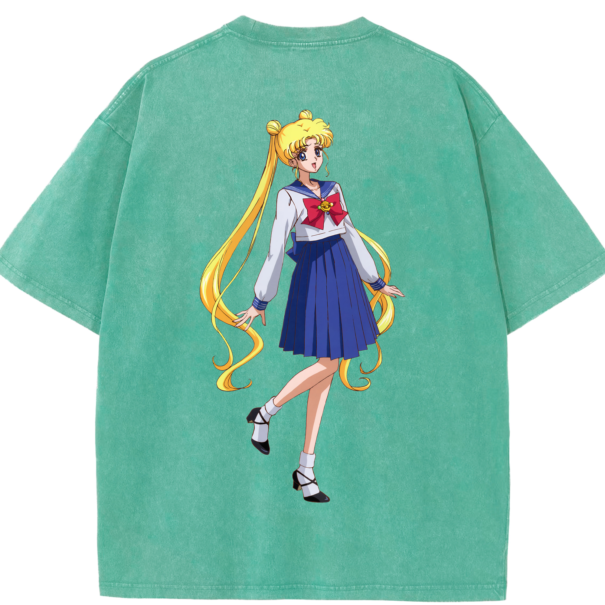 （画像用） 美少女戦士セーラームーン 愛野 美奈子 あいの みなこ Sailor Moon Aino Minako 綿100% ヴィンテージ風 半袖Tシャツ（背面プリント）